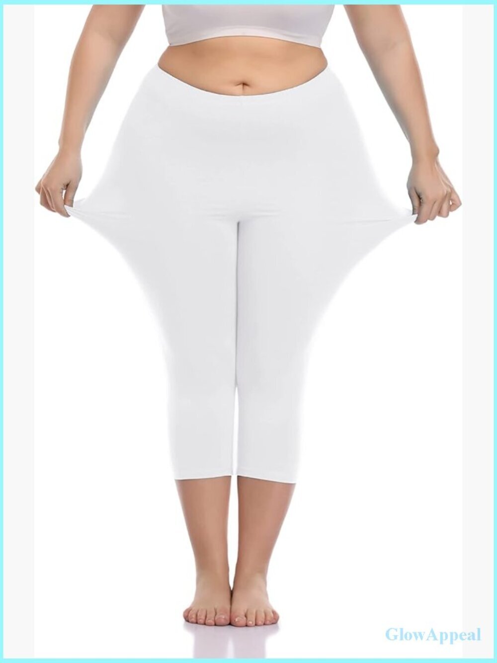Plus Size Capri Leggings Soft Lightweight Crop Yoga Pants Buttery Stretch High
